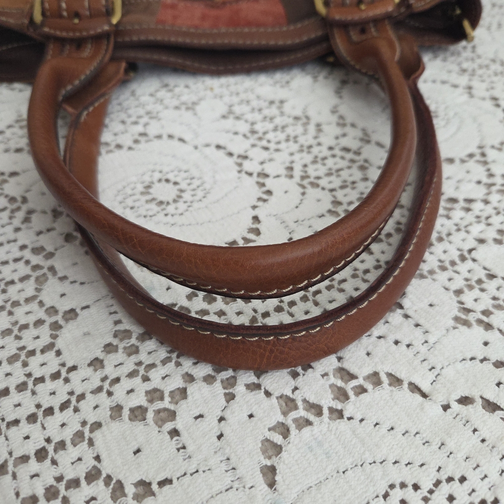 Vintage Fossil Patchwork Leather Shoulder Bag in Warm Tones - Picture 7 of 15